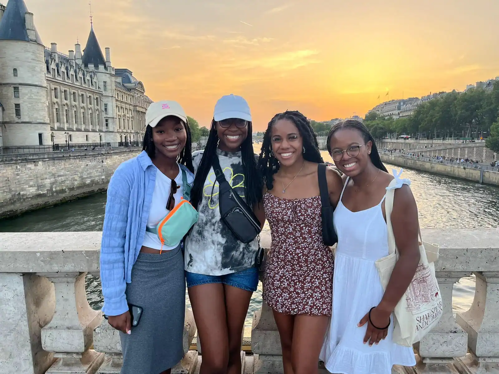 Teen travel program students enjoying France during a French language immersion trip abroad.