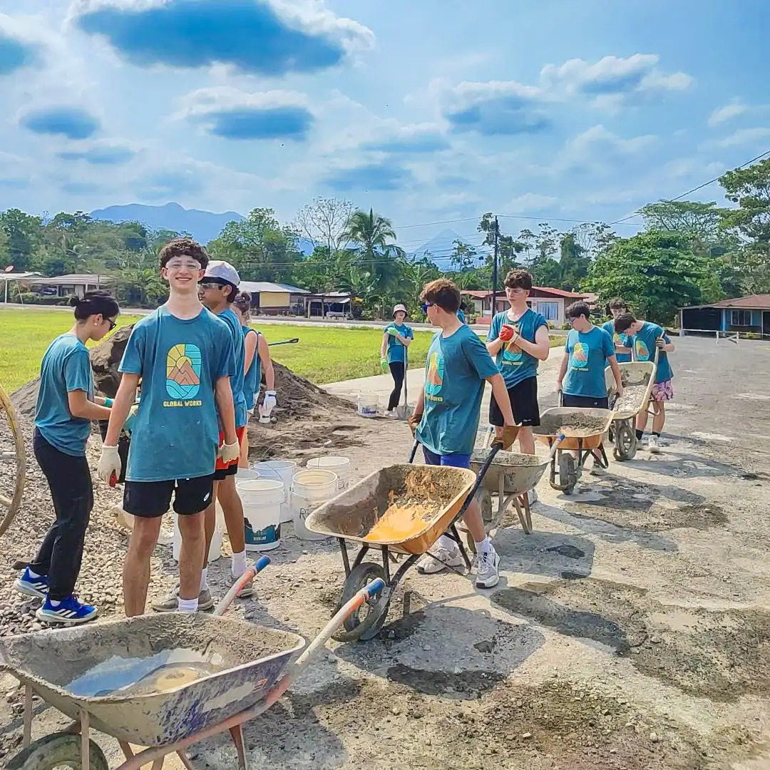 Community service in Costa Rica on a large group school trip.