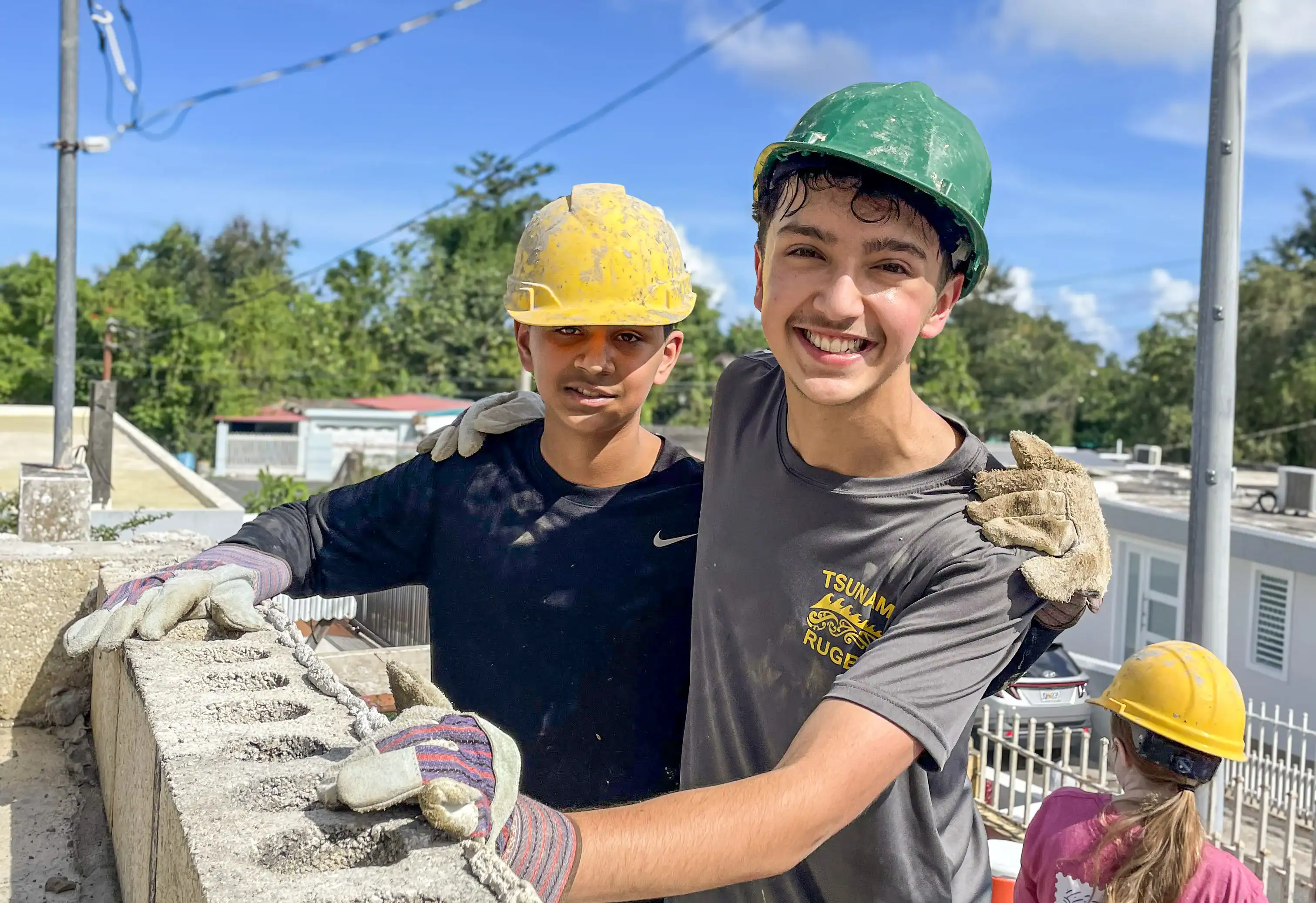 During large group school trips, students do service work in Puerto Rico